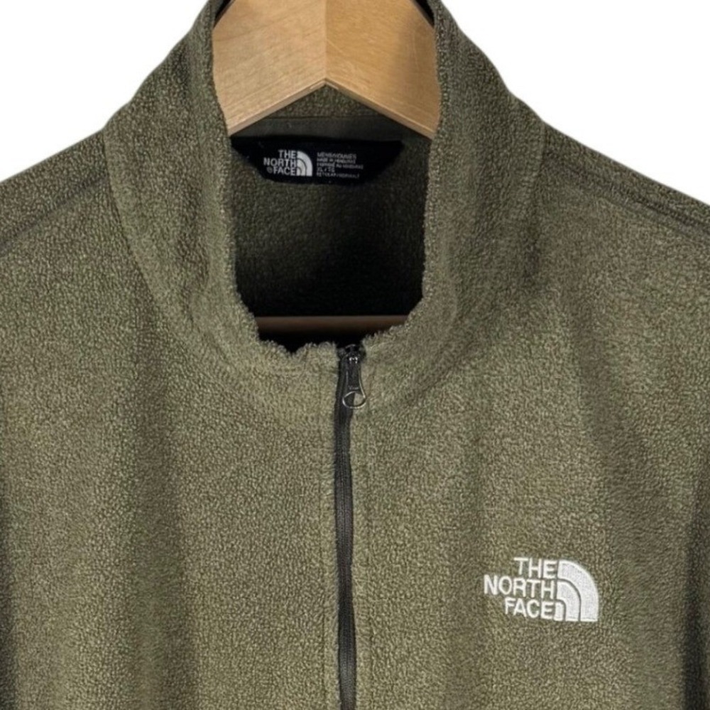 The North Face TKA 100 Fleece Quarter Zip Pullover Mens XL Olive Green Heather